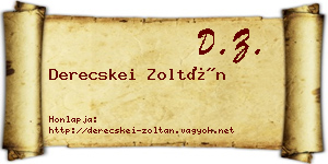 Derecskei Zoltán névjegykártya